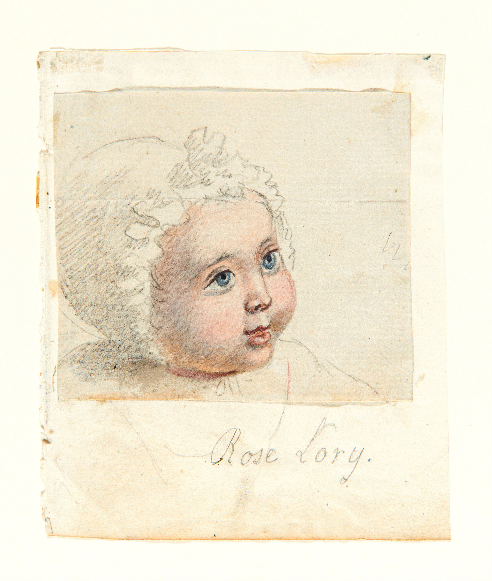 Kopfbild eines Kleinkindes mit nach rechts gewandtem Blick